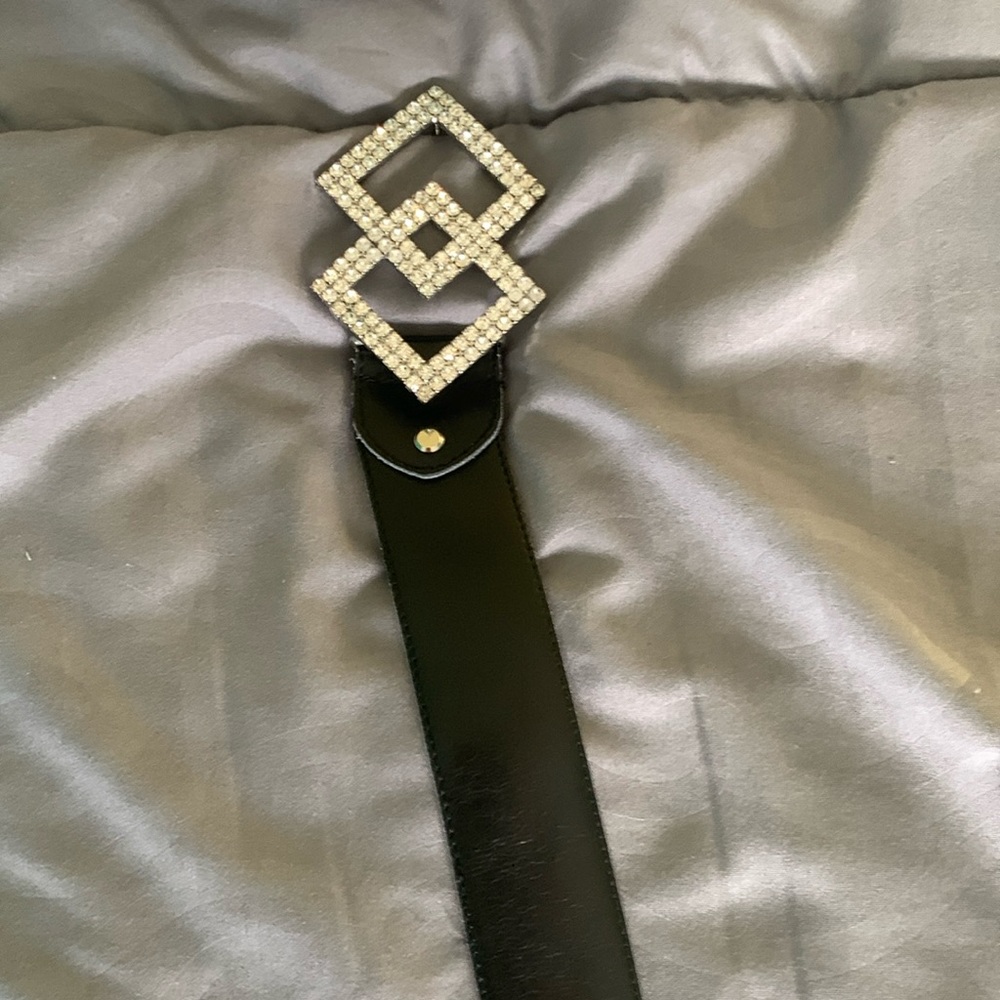 Italian Genuine Leather Dazzle Black Belt